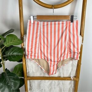 Kortni Jeane Pink and White Striped Bikini Bottoms sz L